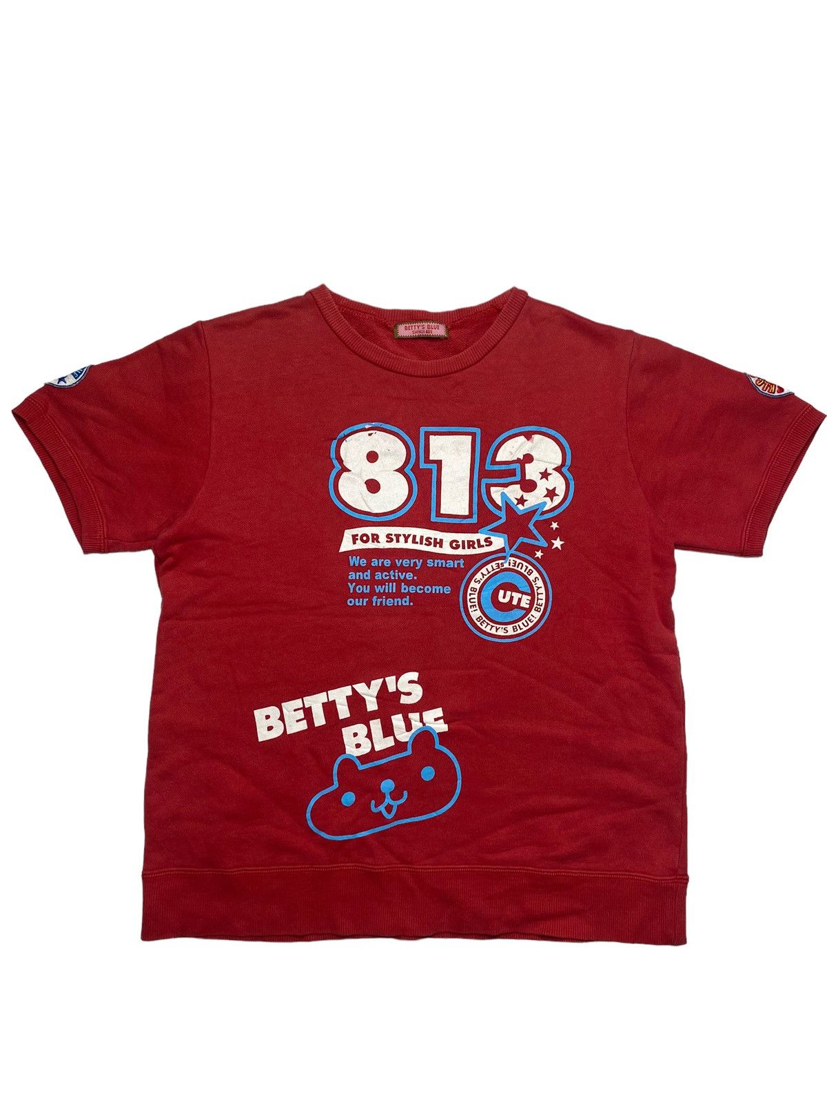Japanese Brand 2000s Bettys Blue - Iconic Mascots Short Sweatshirt Size US M / EU 48-50 / 2 - 2 Thumbnail