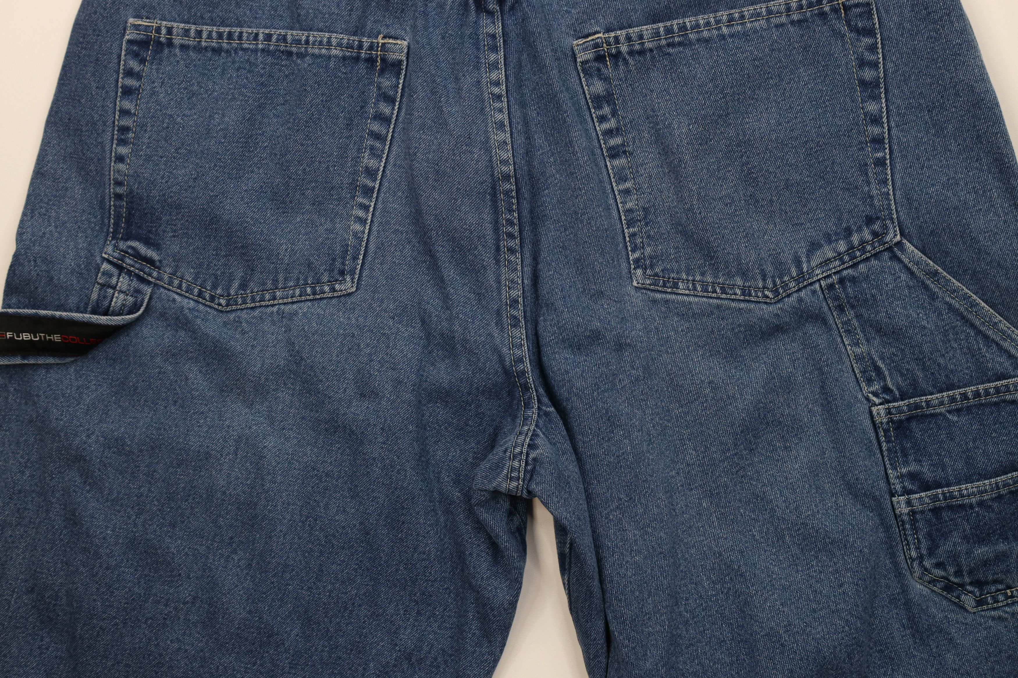 Fubu Vintage 90s Y2K FUBU Relaxed Fit Denim Dungaree Shorts Blue Size US 38 / EU 54 - 12 Thumbnail