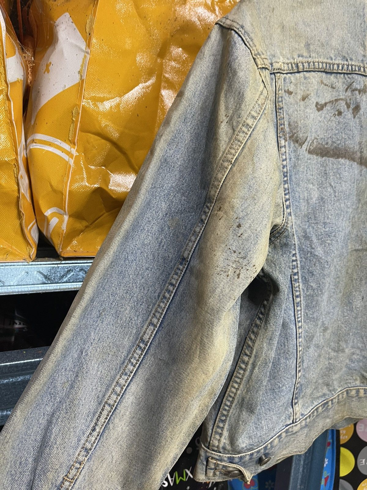 Vintage Vintage GL Heart Denim Jacket Orange Tab Distressed Look Size US S / EU 44-46 / 1 - 14 Thumbnail