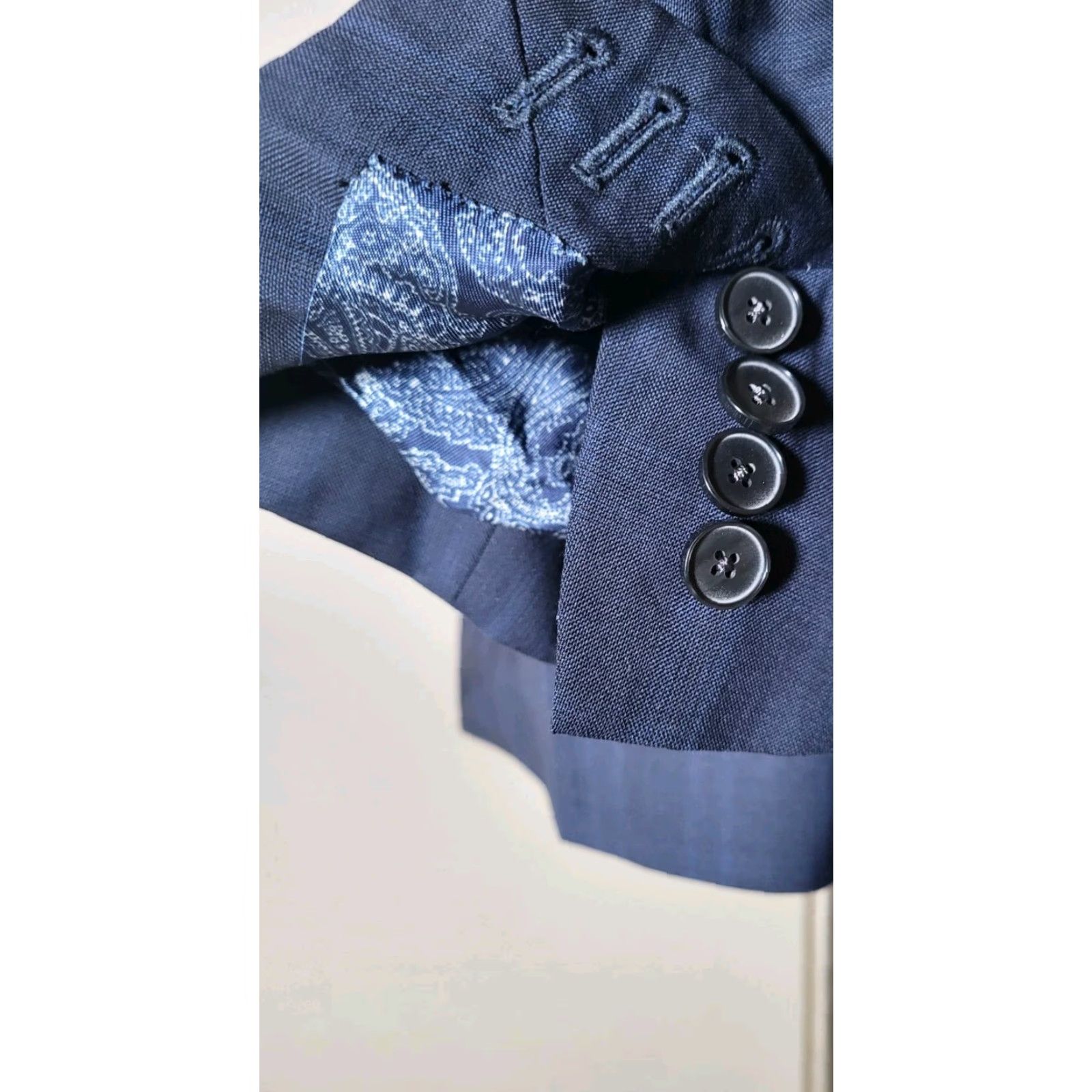 Vintage Sofias 42S Wool Plaid Sport Coat Jacket - Blue, Notch Lapel, Two Button, Full Canvas, Double-Vented, Fully Lined, Four-Season, Regular Fit, Mens, 42 Size US XS / EU 42 / 0 - 4 Thumbnail