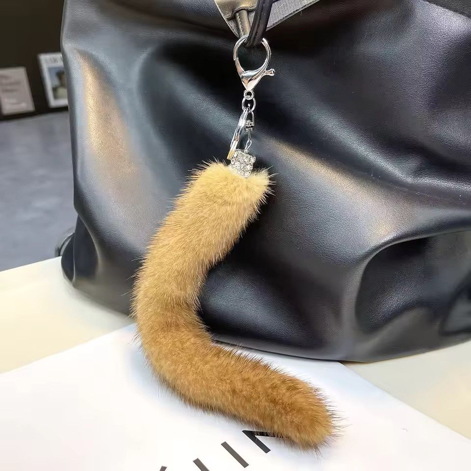 Jewelry Real Fur Mink Tail Keychain Size ONE SIZE - 4 Thumbnail