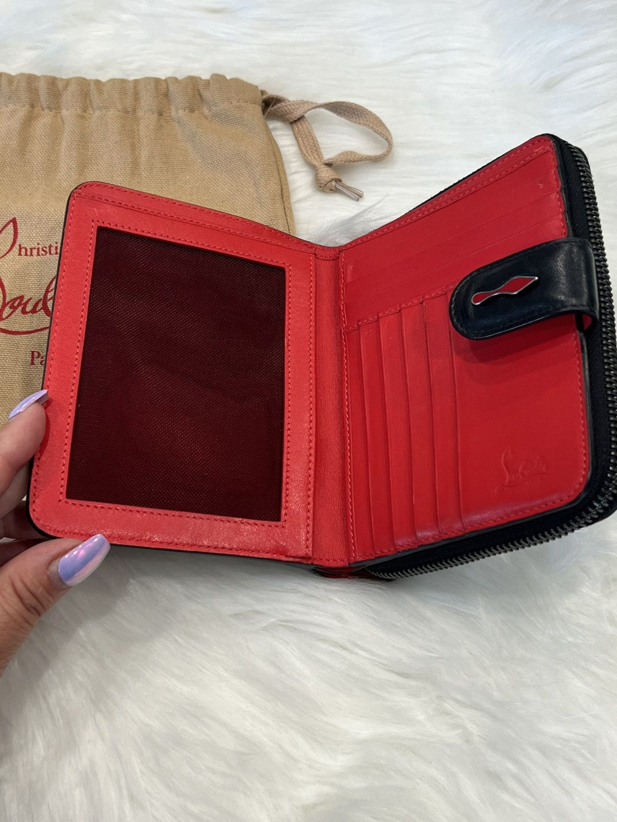 Christian Louboutin Christian Louboutin Panettone Spike Black Leather Wallet Size ONE SIZE - 12 Thumbnail