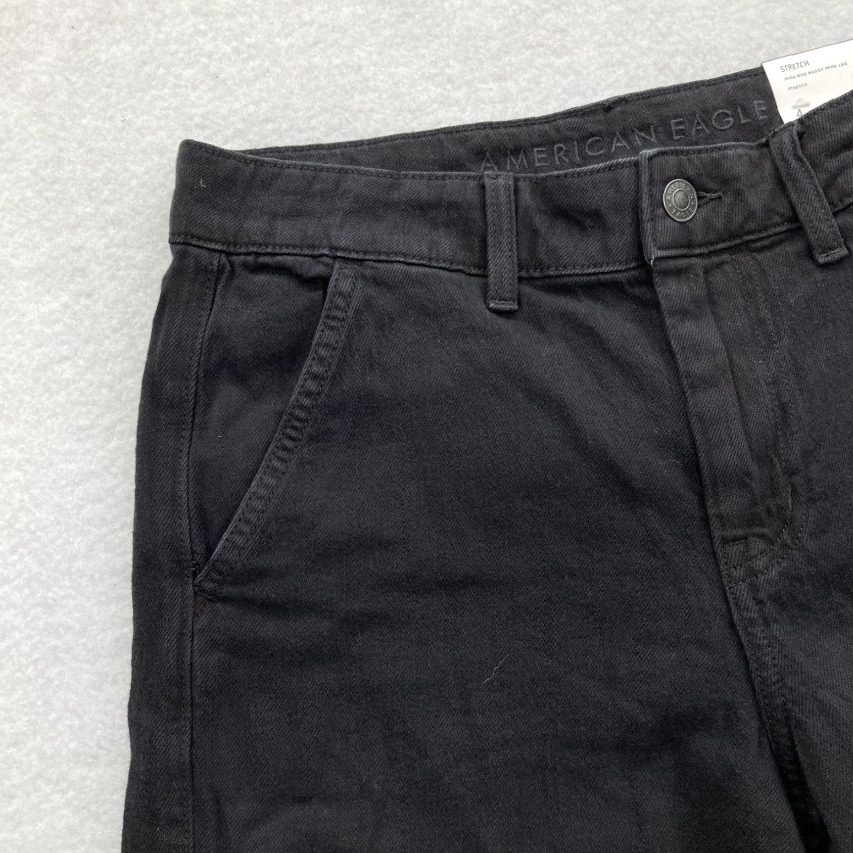 American Eagle Outfitters American Eagle Jeans Womens 4 Black High-Rise Baggy Wide Leg Cargo Stretch NWT Size 27" / US 4 / IT 40 - 4 Thumbnail