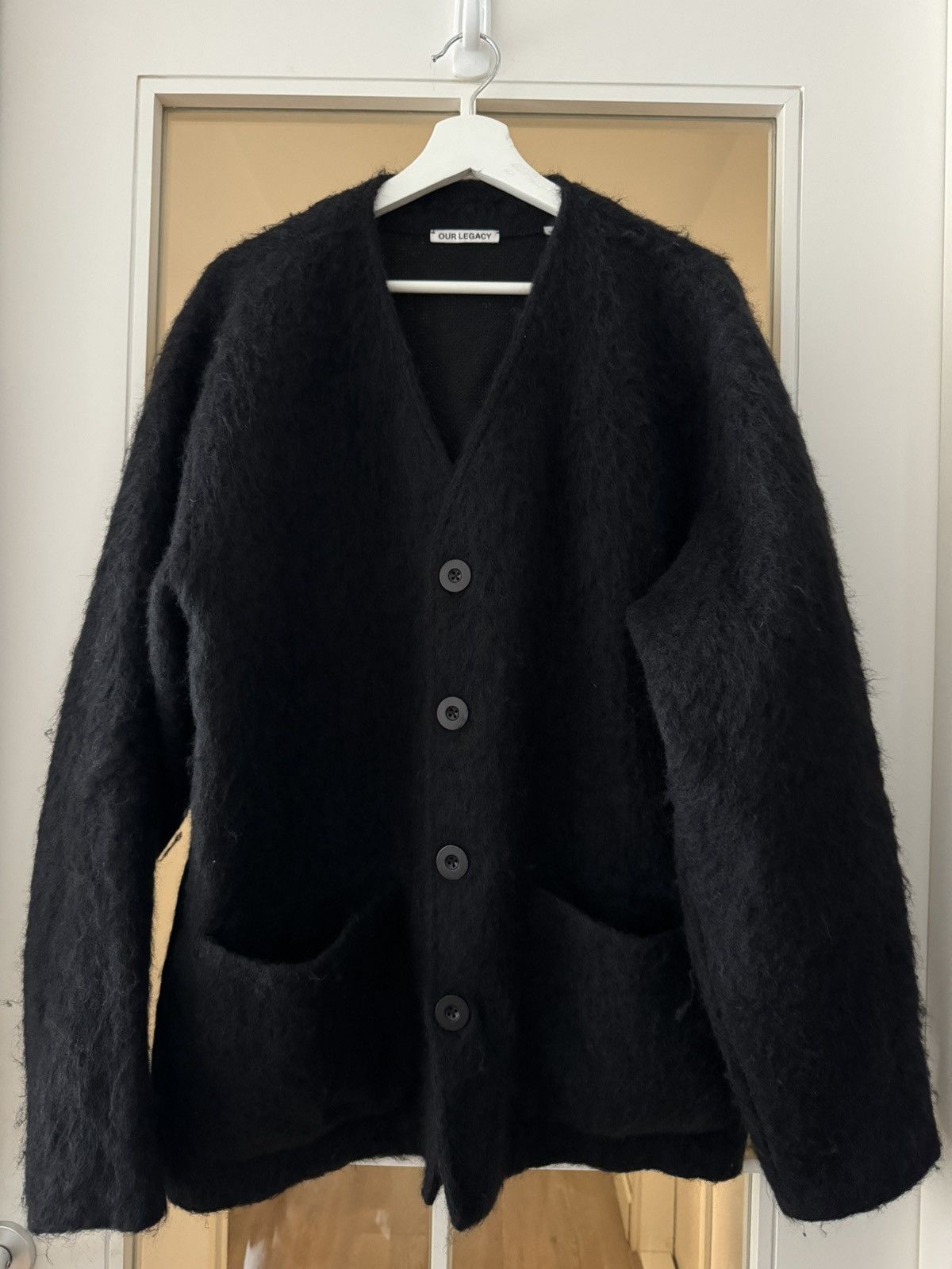 image of Our Legacy Mohair Cardigan (Size 50) in Black, Men's (Size Medium)