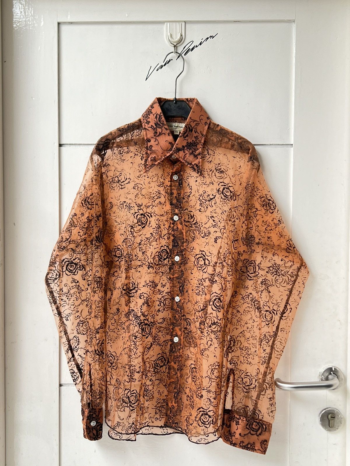 Vintage WENSLOW London Flower Motive Mesh Shirt Size US XS / EU 42 / 0 - 7 Thumbnail