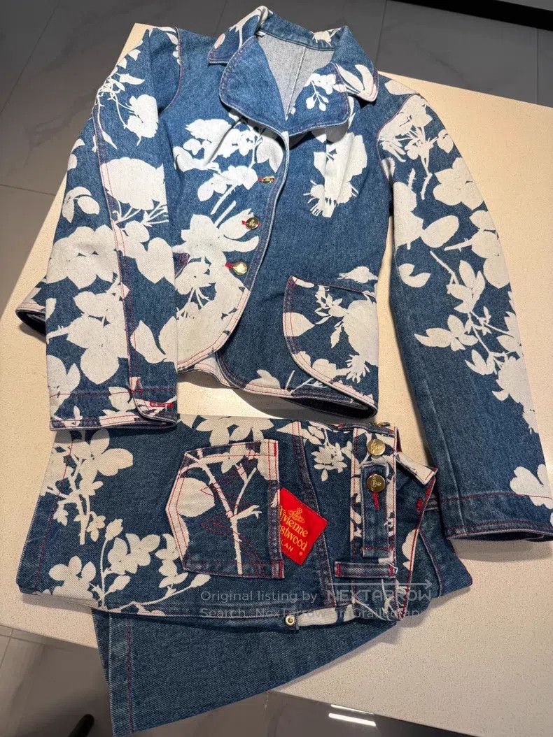 Vivienne Westwood Vivienne Westwood Denim floral jacket and skirt set Size M / US 6-8 / IT 42-44 - 1 Thumbnail