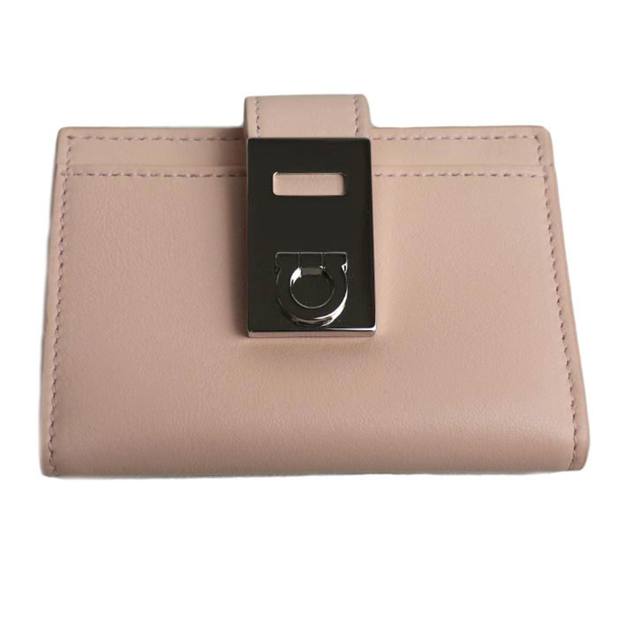 Salvatore Ferragamo Salvatore Ferragamo Gancini Hug Card Case, Light Pink, 220552, Women's Size ONE SIZE - 1 Thumbnail