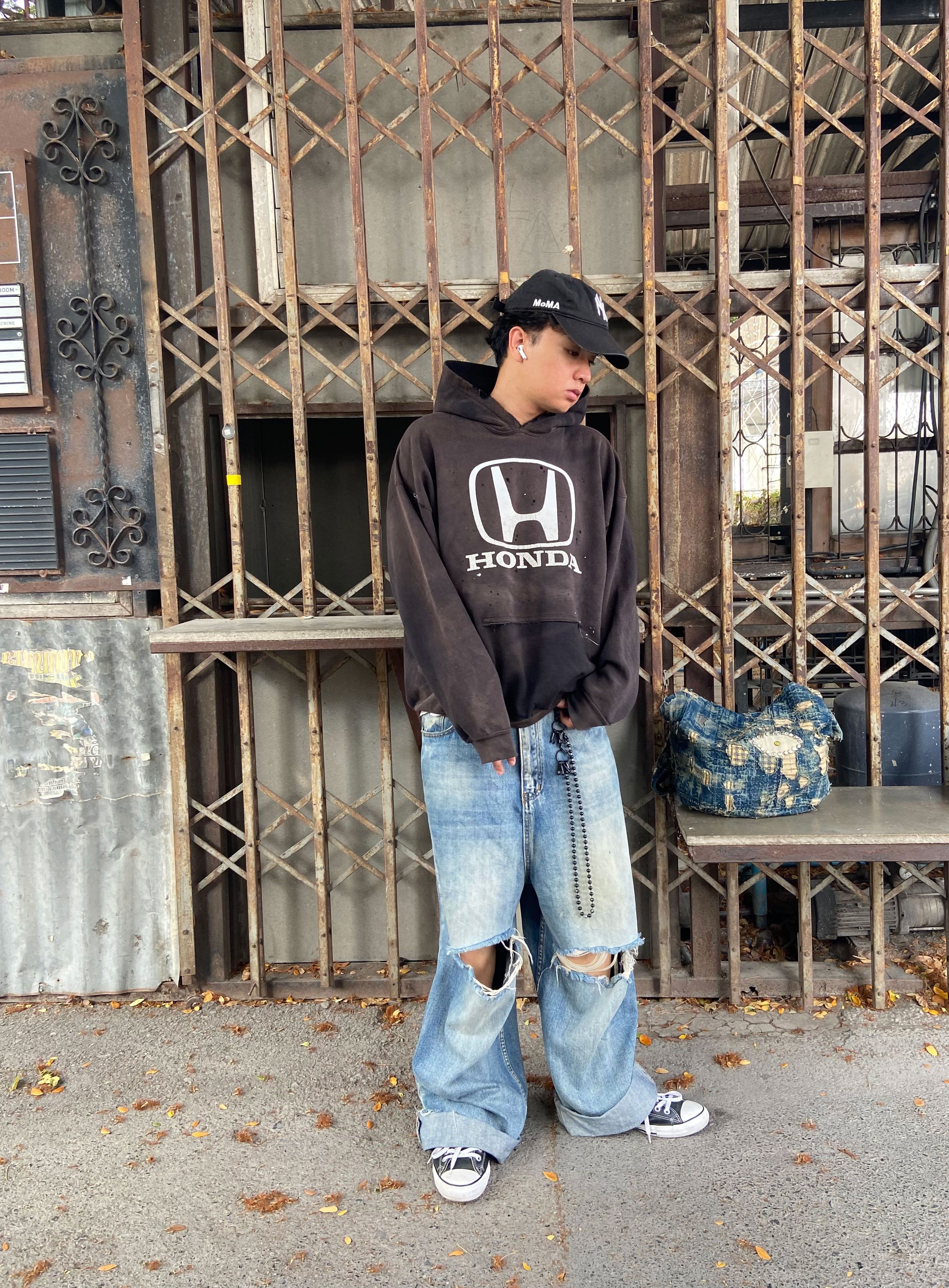 Vintage Thrashed Distressed & Faded "HONDA" Hoodie ERD Grunge Size US XL / EU 56 / 4 - 11 Thumbnail