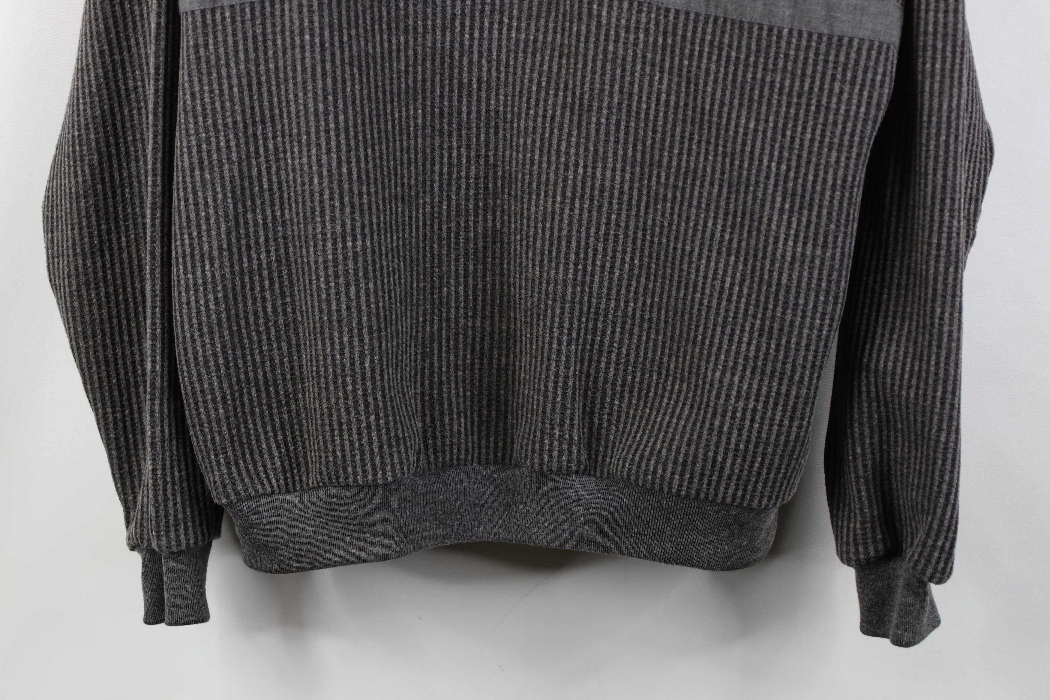 Vintage Vintage 90s Streetwear Chambray Ribbed Knit Long Sleeve Polo Size US L / EU 52-54 / 3 - 3 Thumbnail