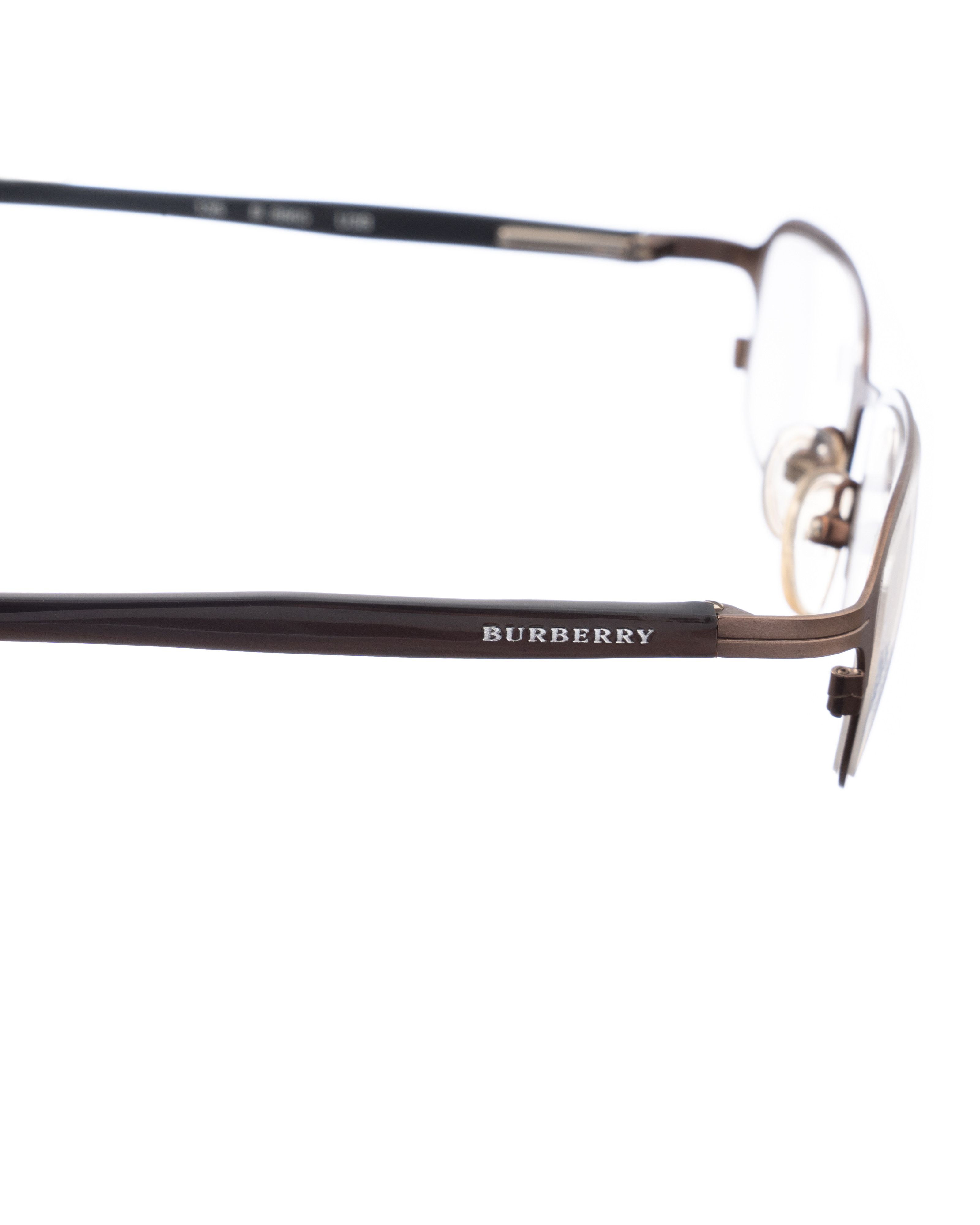 Burberry Burberry 90s Matte Brown Rectangle Glasses Size ONE SIZE - 3 Thumbnail