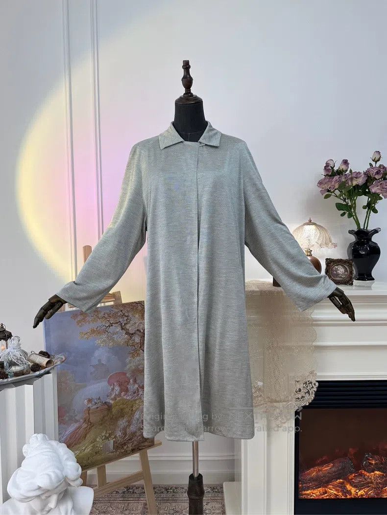 Hermes Hermes Silk Long Coat, Silver Gray Size XS / US 0-2 / IT 36-38 - 1 Thumbnail