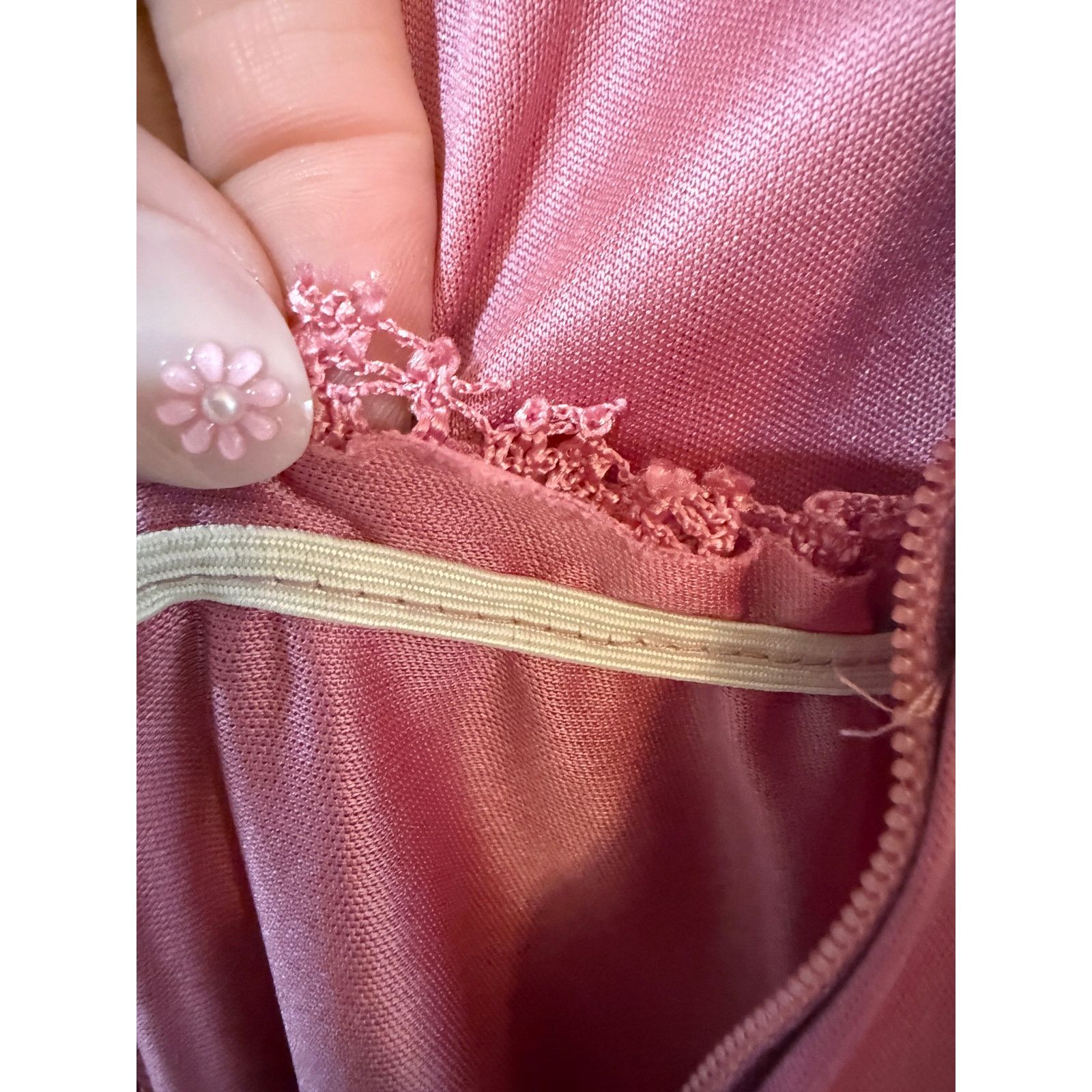 Vintage 70s Dusty Pink Flutter Sleeve Maxi Dress Size XL / US 12-14 / IT 48-50 - 10 Thumbnail