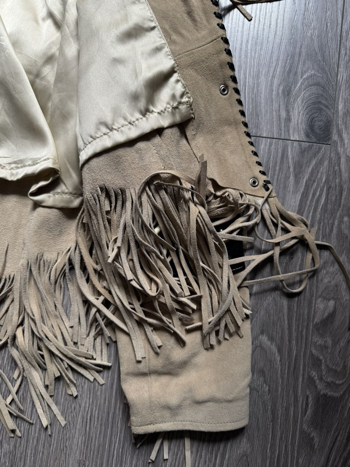MDK Real Leather Mens Suede Fringe Cowboy western jacket L Size US L / EU 52-54 / 3 - 7 Thumbnail