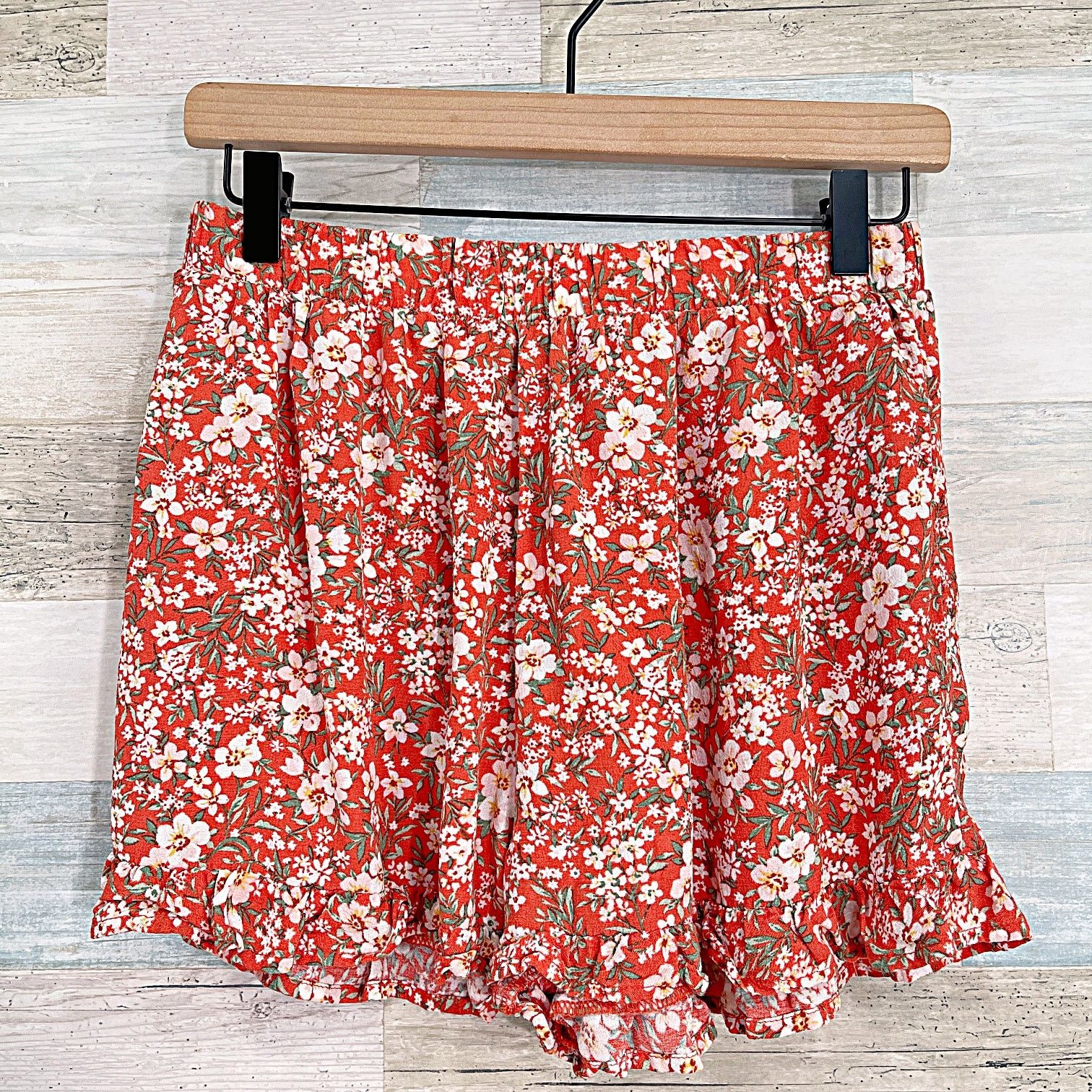 American Eagle Outfitters American Eagle Floral Pull On Short Orange Womens Small Size 27" / US 4 / IT 40 - 1 Thumbnail