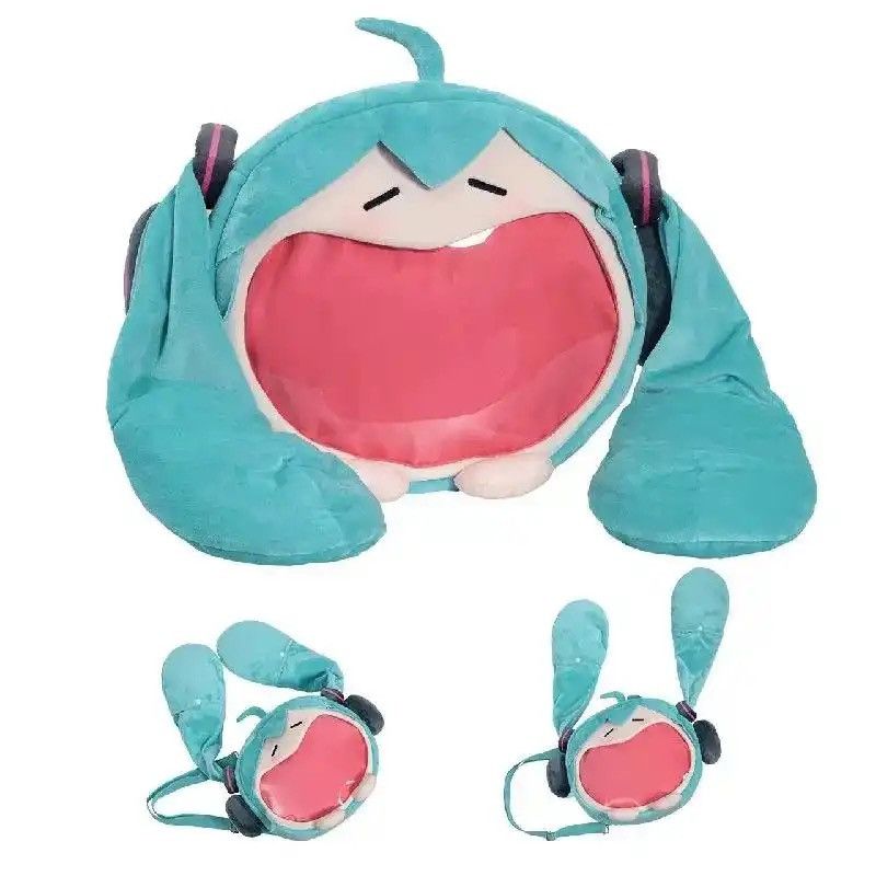 Vintage Kawaii Anime Hatsune Miku Cosplay Plush Backpack Size ONE SIZE - 2 Thumbnail