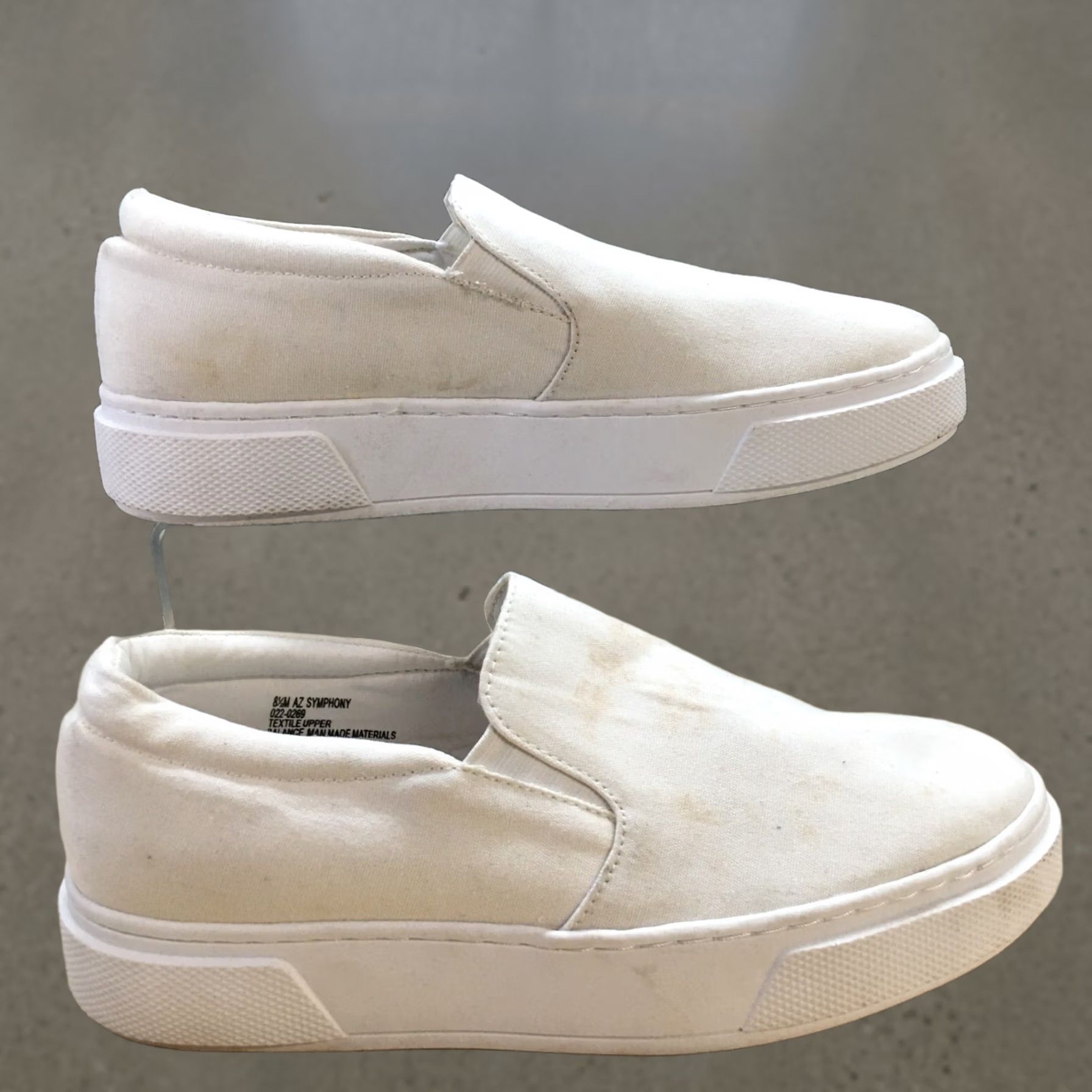 Vintage Arizona Jean Co Shoes Womens 8.5 M Symphony Slip On Sneakers White Canvas Casual Size 30" / US 8 / IT 44 - 1 Thumbnail