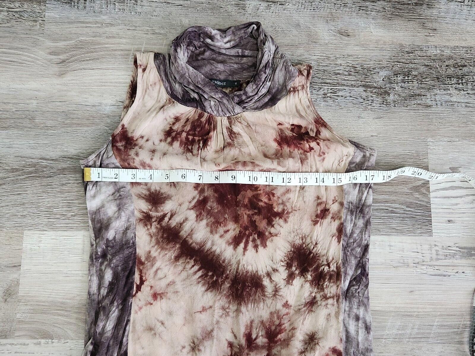 Designer Theme Top Size Small Tie Dye Brown Loose Turtle Neck Dress Size S / US 4 / IT 40 - 5 Thumbnail