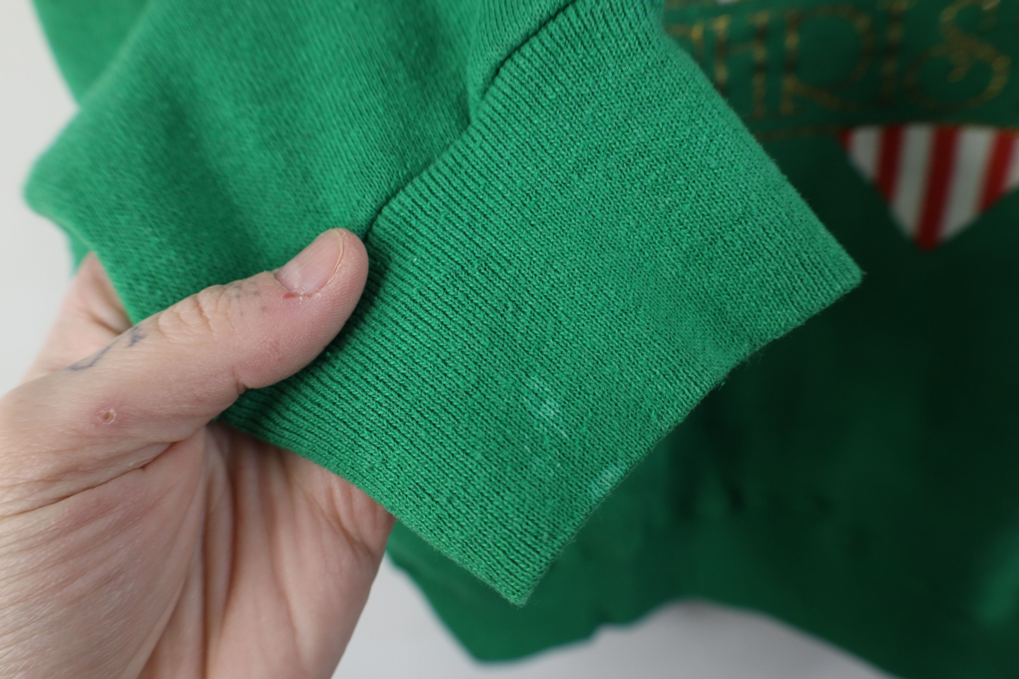 Vintage Vintage 90s Streetwear Merry Christmas Sweatshirt Green USA Size XL / US 12-14 / IT 48-50 - 7 Thumbnail