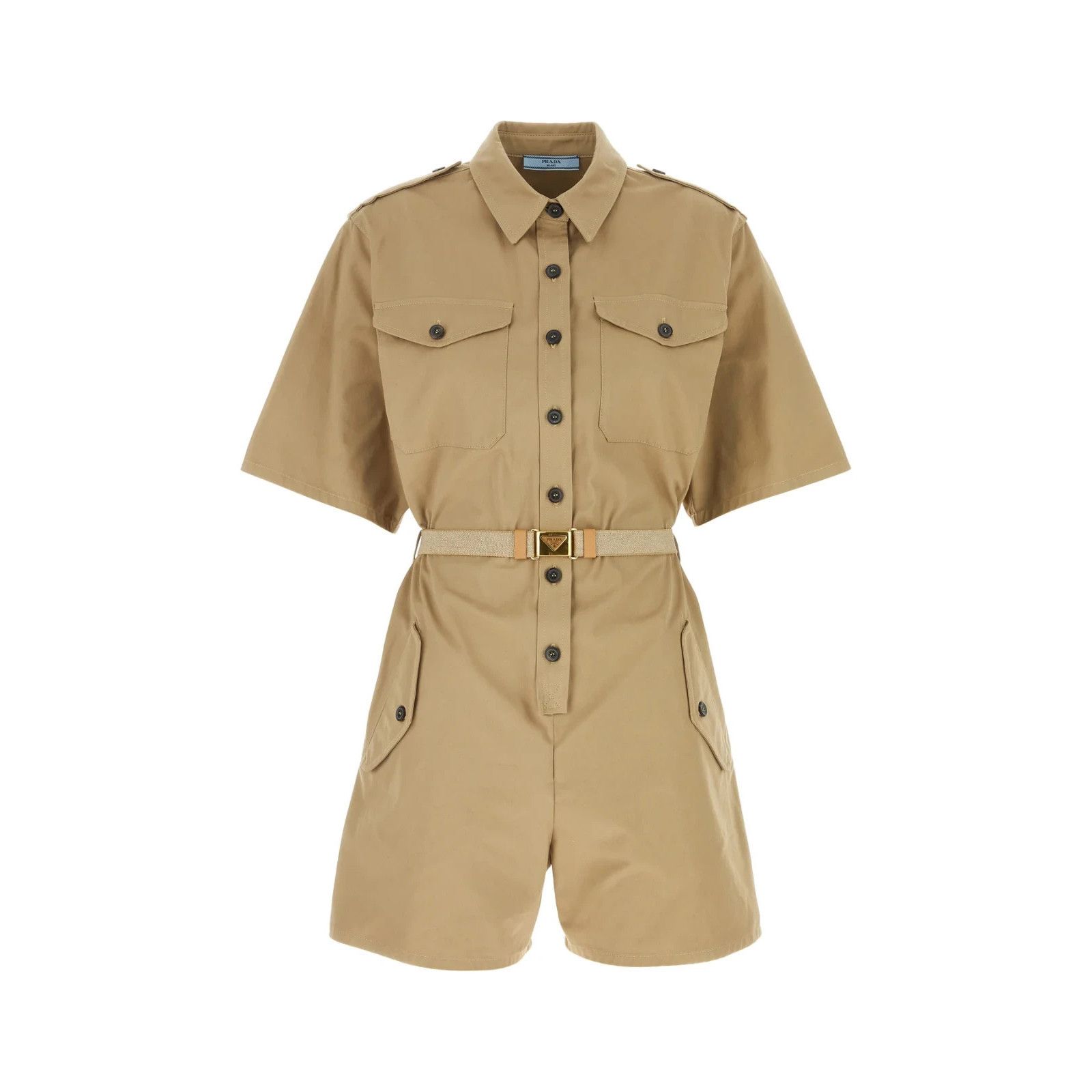 PRADA Khaki Cotton Jumpsuit New & Authentic (Women's size:36