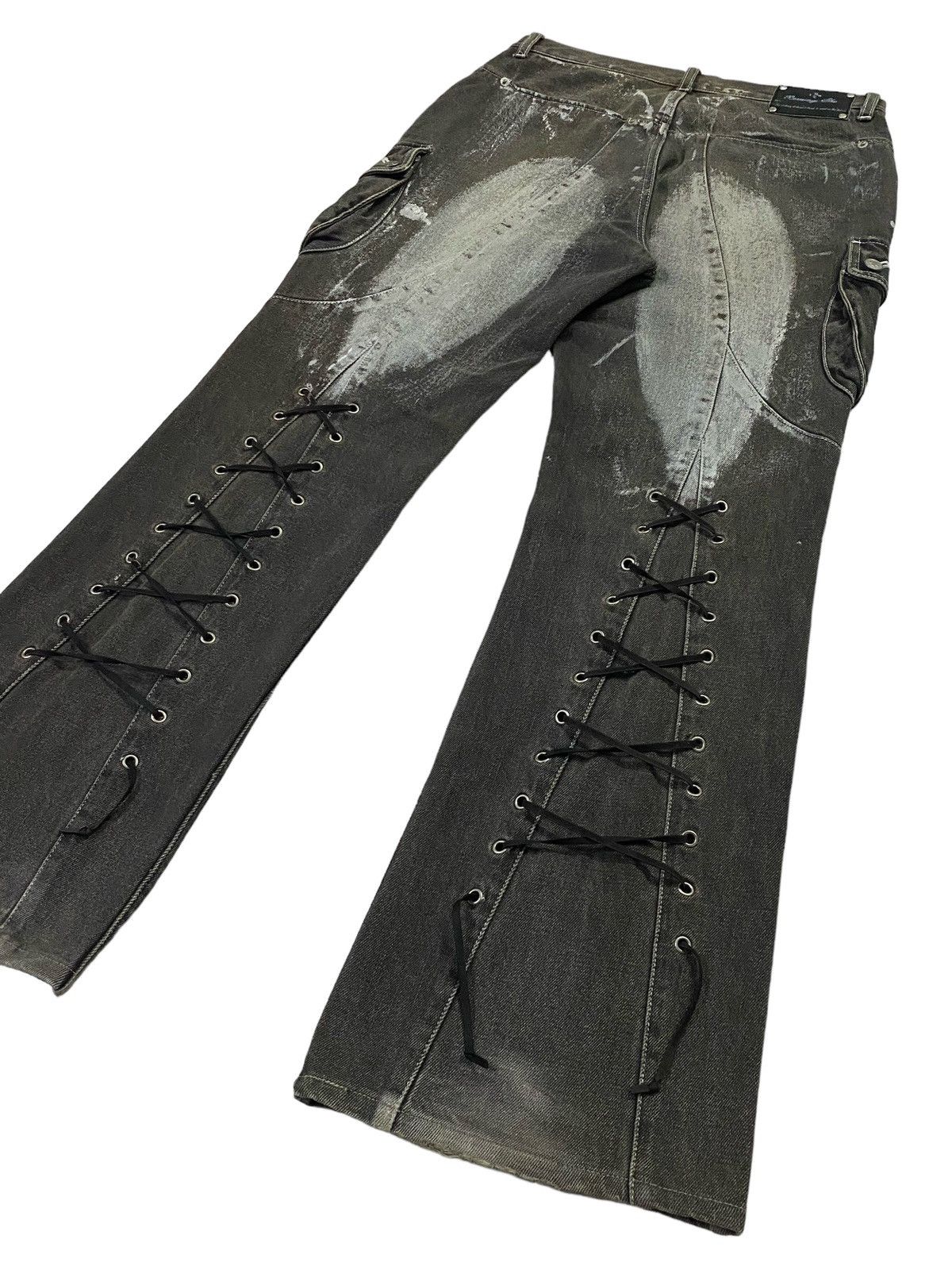 If Six Was Nine × Japanese Brand Berning Sho Flared Cargo Jeans Size US 30 / EU 46 - 24 Thumbnail