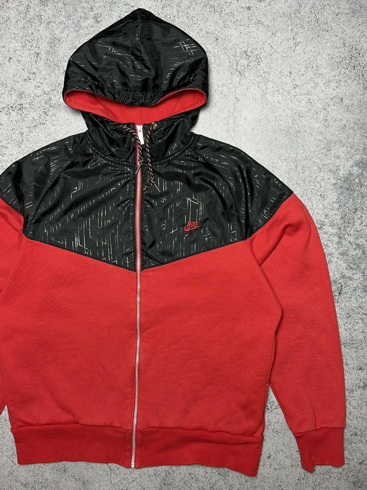 Nike Vintage Nike Red Zip Up Hoodie Size US L / EU 52-54 / 3 - 3 Thumbnail