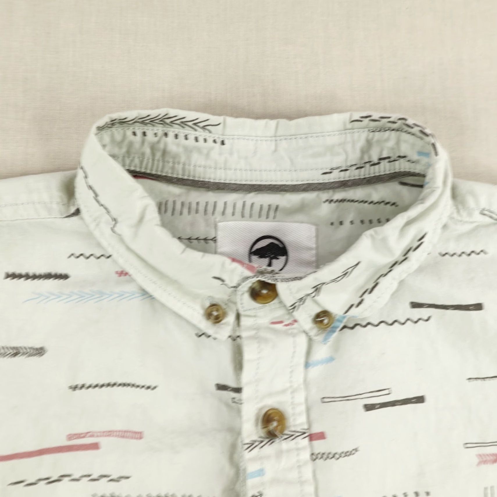 Vintage VINTAGE Arbor Shirt Mens Small Gray Geometric Short Sleeve Button Up Casual Work Cotton Size US S / EU 44-46 / 1 - 2 Thumbnail