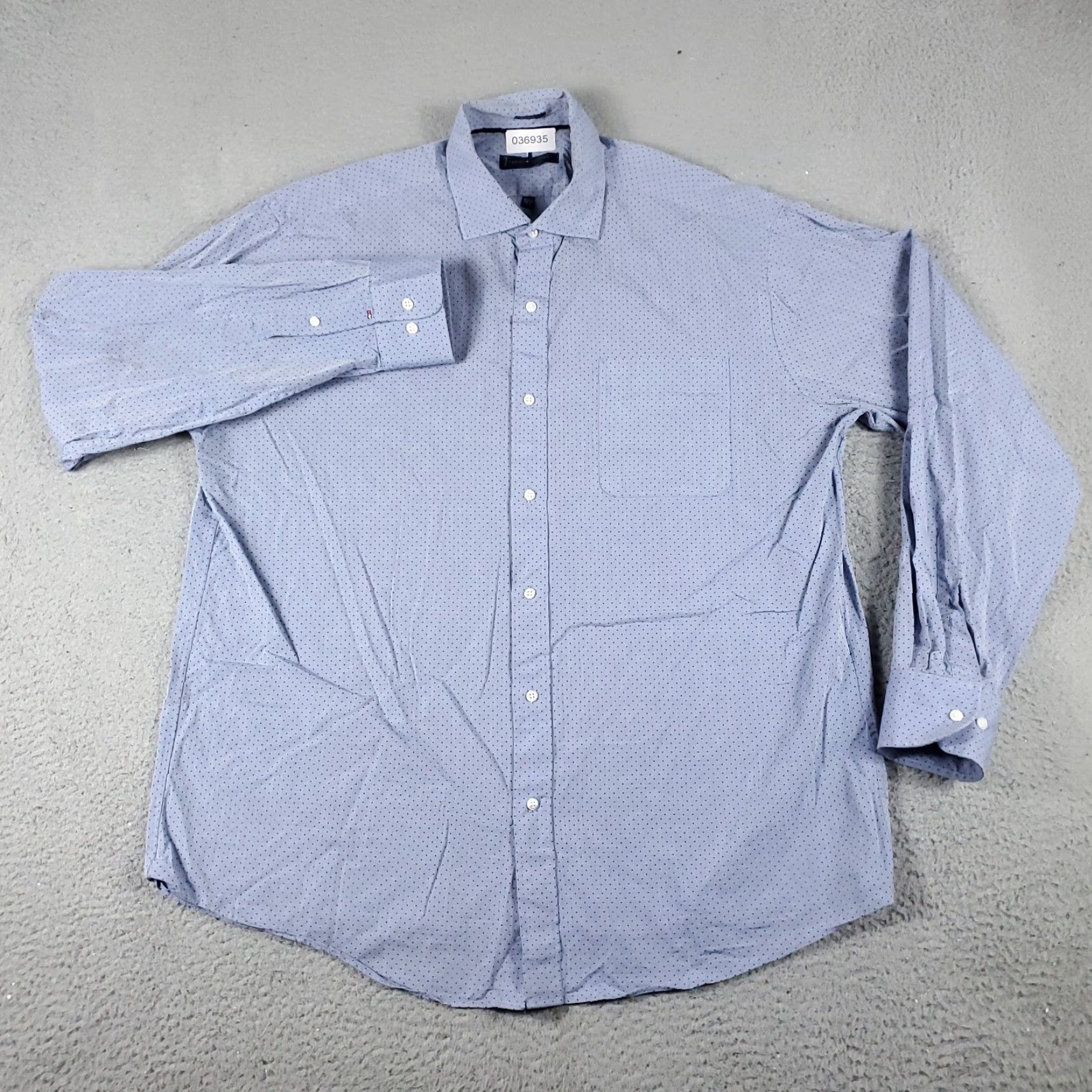 Tommy Hilfiger VINTAGE Tommy Hilfiger Shirt Mens XL Blue Polka Dot Button-Up Long Sleeve casual business formal Size US XL / EU 56 / 4 - 2 Thumbnail
