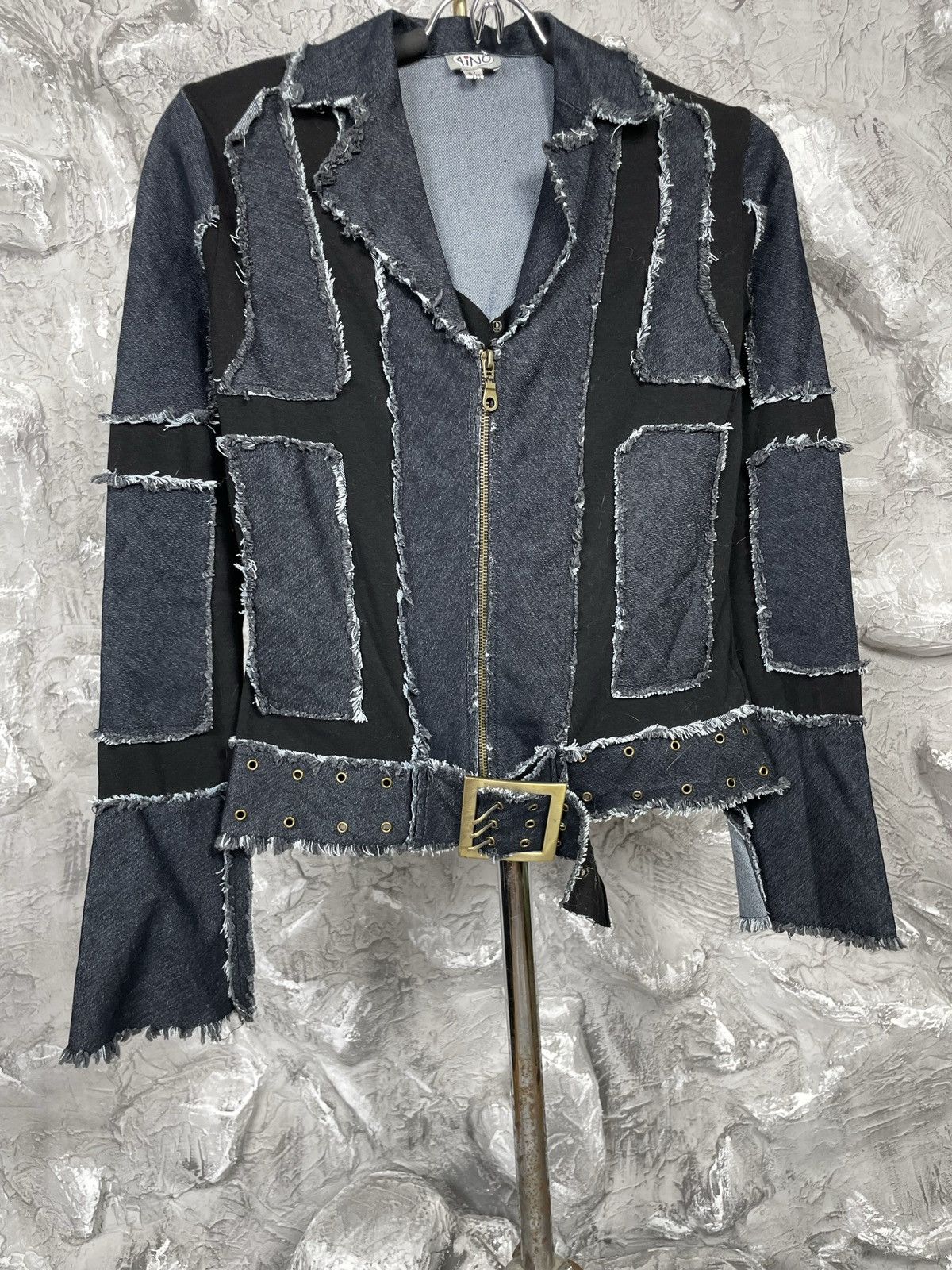 Designer × Japanese Brand × Vintage Patchwork Denim Stretch Jacket Y2K Junya Watanabe Style Size S / US 4 / IT 40 - 4 Thumbnail