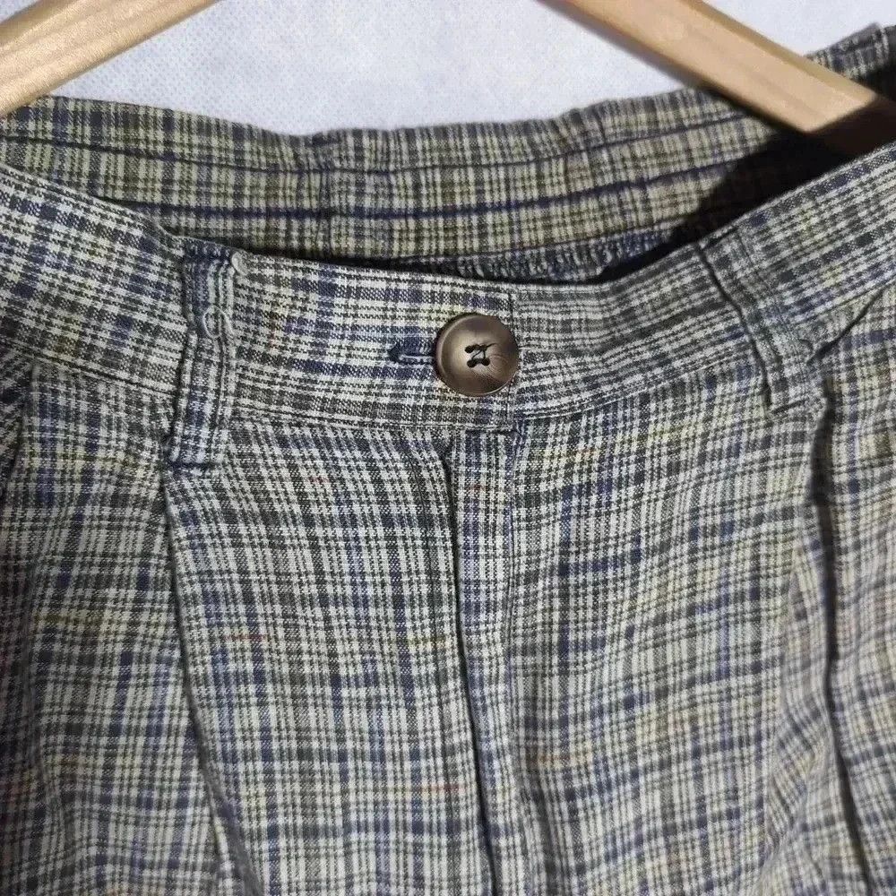 Designer IVY PETITES Plaid Shorts Linen Cotton blend sz 6 p petite Size 28" / US 6 / IT 42 - 2 Thumbnail