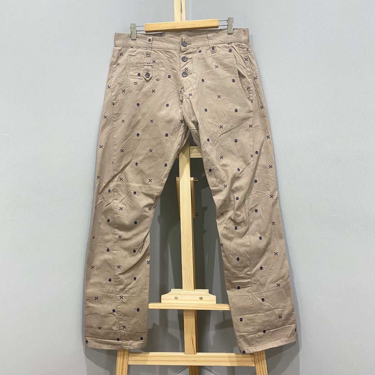 PPFM Archive PPFM Skull & Cross Embroidery Chino Japanese Brand Size US 32 / EU 48 - 3 Thumbnail