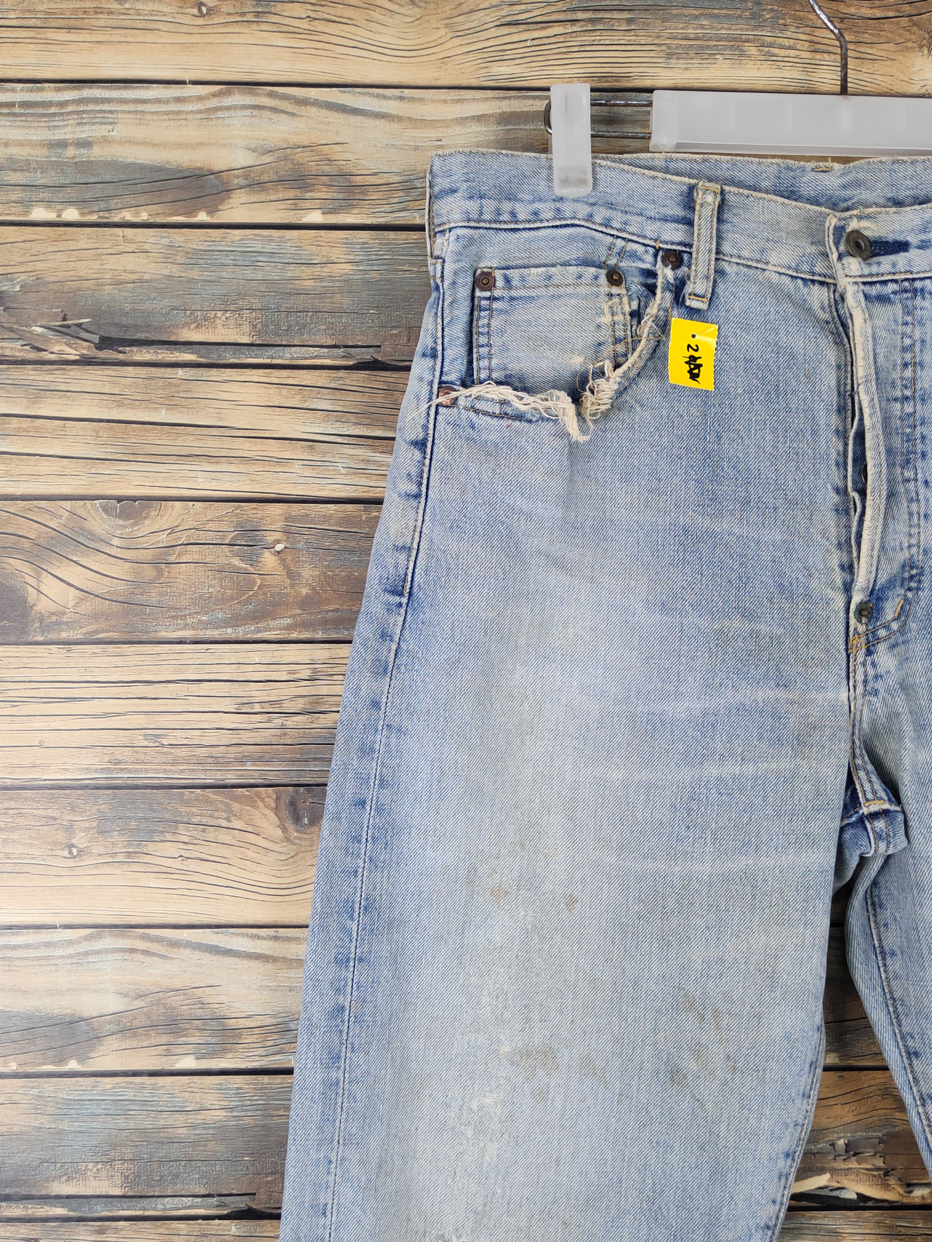 Levi's Levi's vintage selvedge faded Distressed Ripped denim #W1490 Size US 32 / EU 48 - 3 Thumbnail
