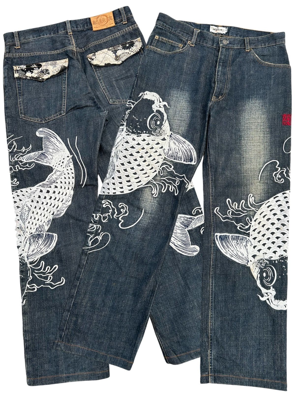 Kapital Karakuri Tamashii embroidery Rusty Japanese Denim Jeans Size US 34 / EU 50 - 1 Thumbnail