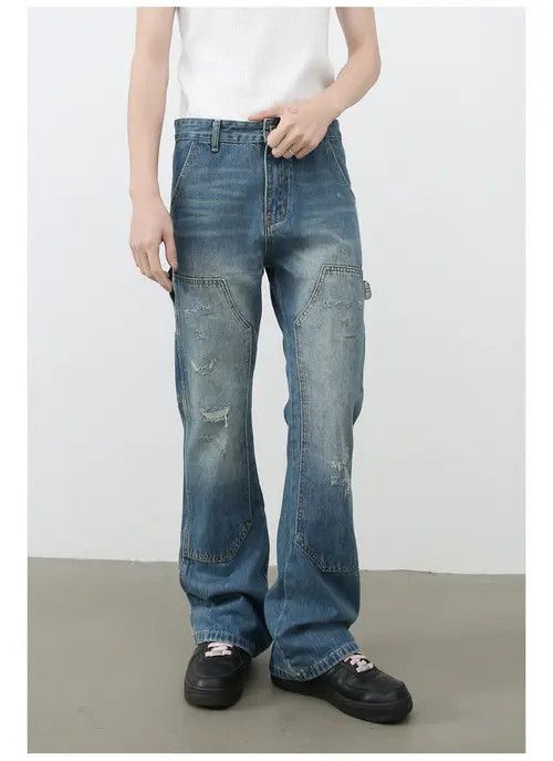 Japanese Brand × Jean American retro men's washed loose straight bootcut jeans Size US 32 / EU 48 - 4 Thumbnail