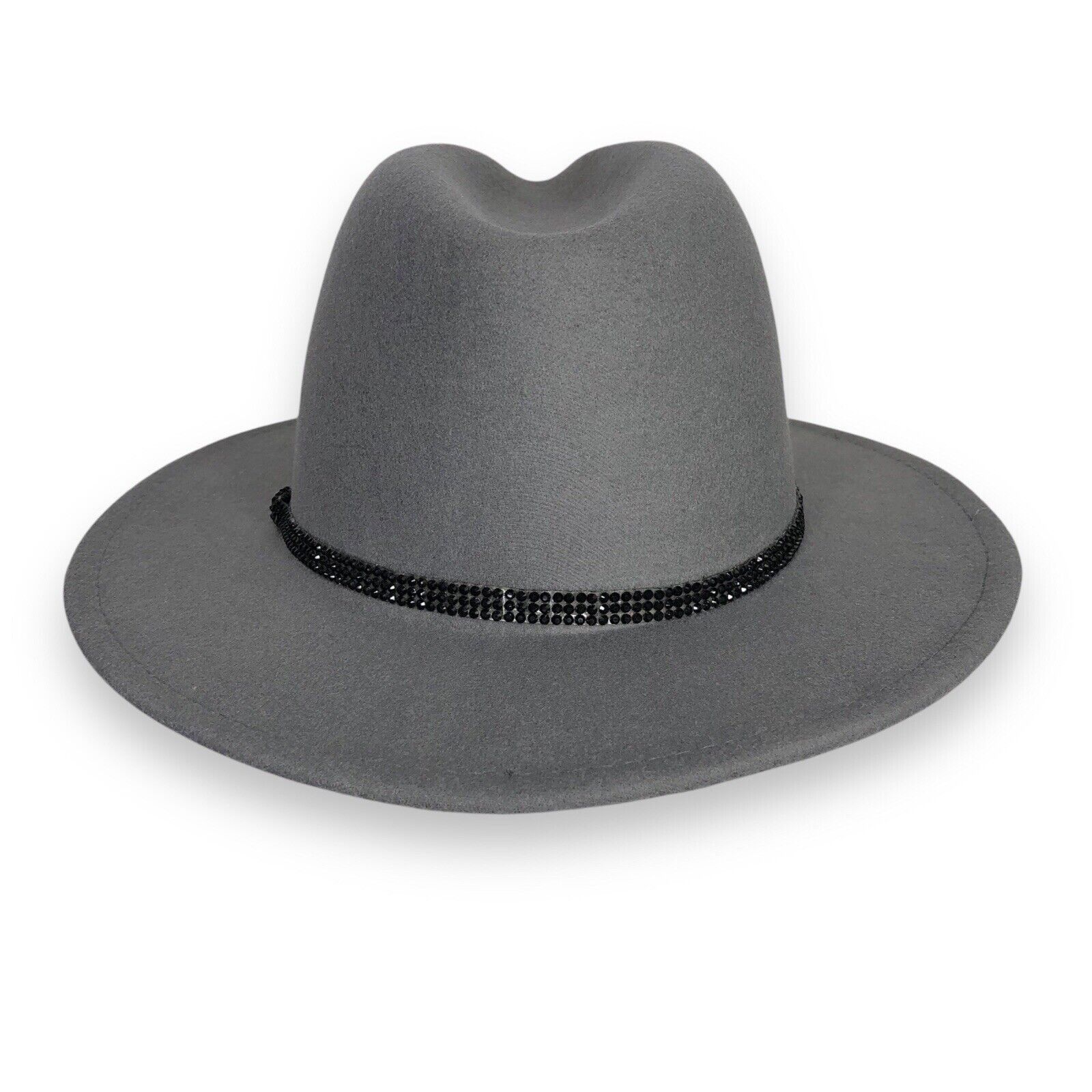 Other Marcus Adler Womens Gray Wool Blend Panama Hat Fedora Shinny Size ONE SIZE - 2 Thumbnail