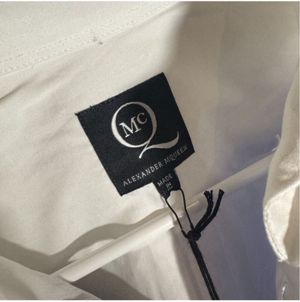 Alexander McQueen Alexander McQueen Blue Stripe Tux Shirt Sz 52 New With Tags Size US L / EU 52-54 / 3 - 11 Thumbnail