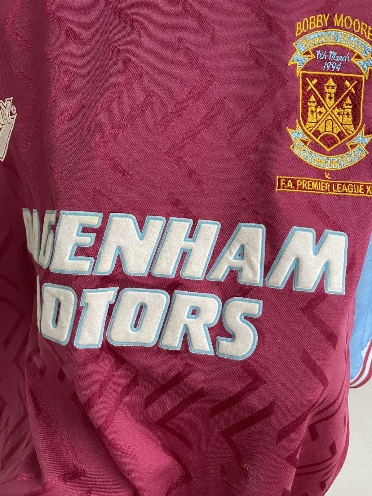 Vintage Bobby Moore West Ham United 1993 1994 1995 Football Shirt Size US XXL / EU 58 / 5 - 8 Thumbnail