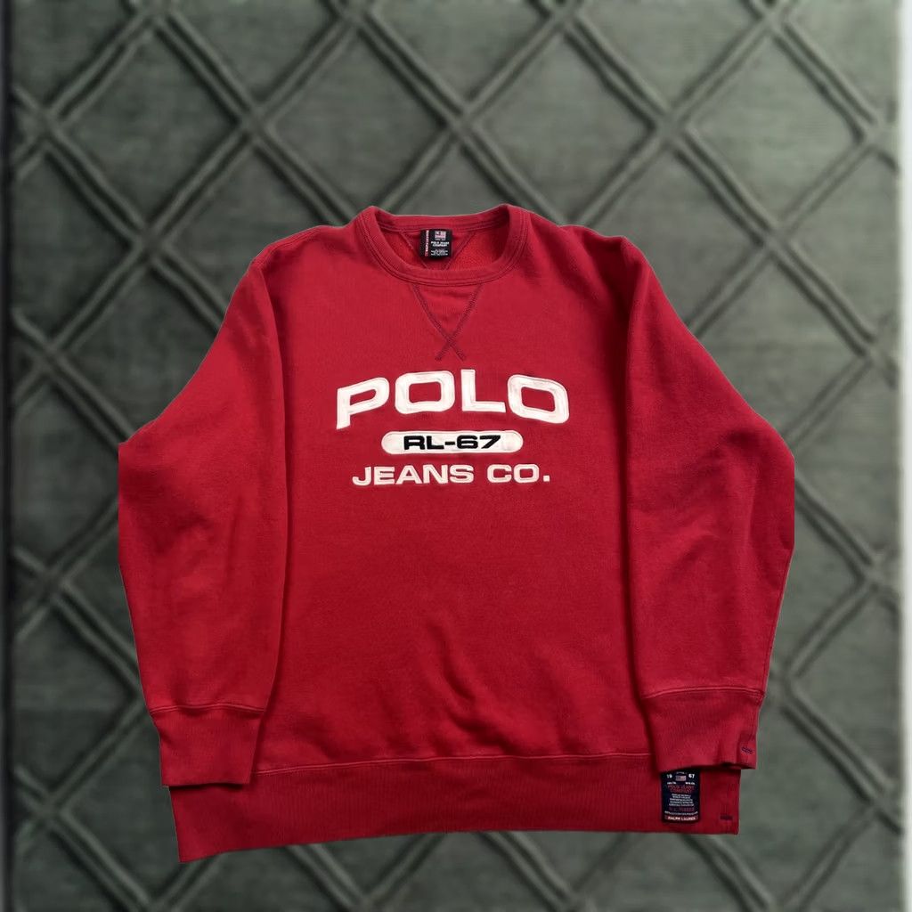 Vintage Polo Jeans Co Ralph Lauren Sweater Mens XL Red RL-67 Logo Fleece Size US XL / EU 56 / 4 - 1 Thumbnail