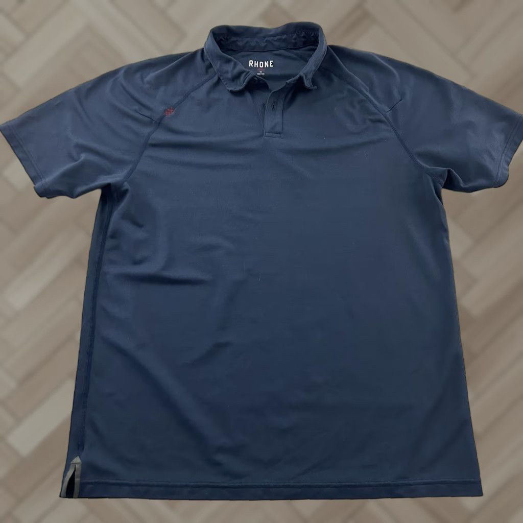 Rhone Rhone Short Sleeve Button-Up Golf Polo Shirt Men M Dark Blue Size US M / EU 48-50 / 2 - 1 Thumbnail