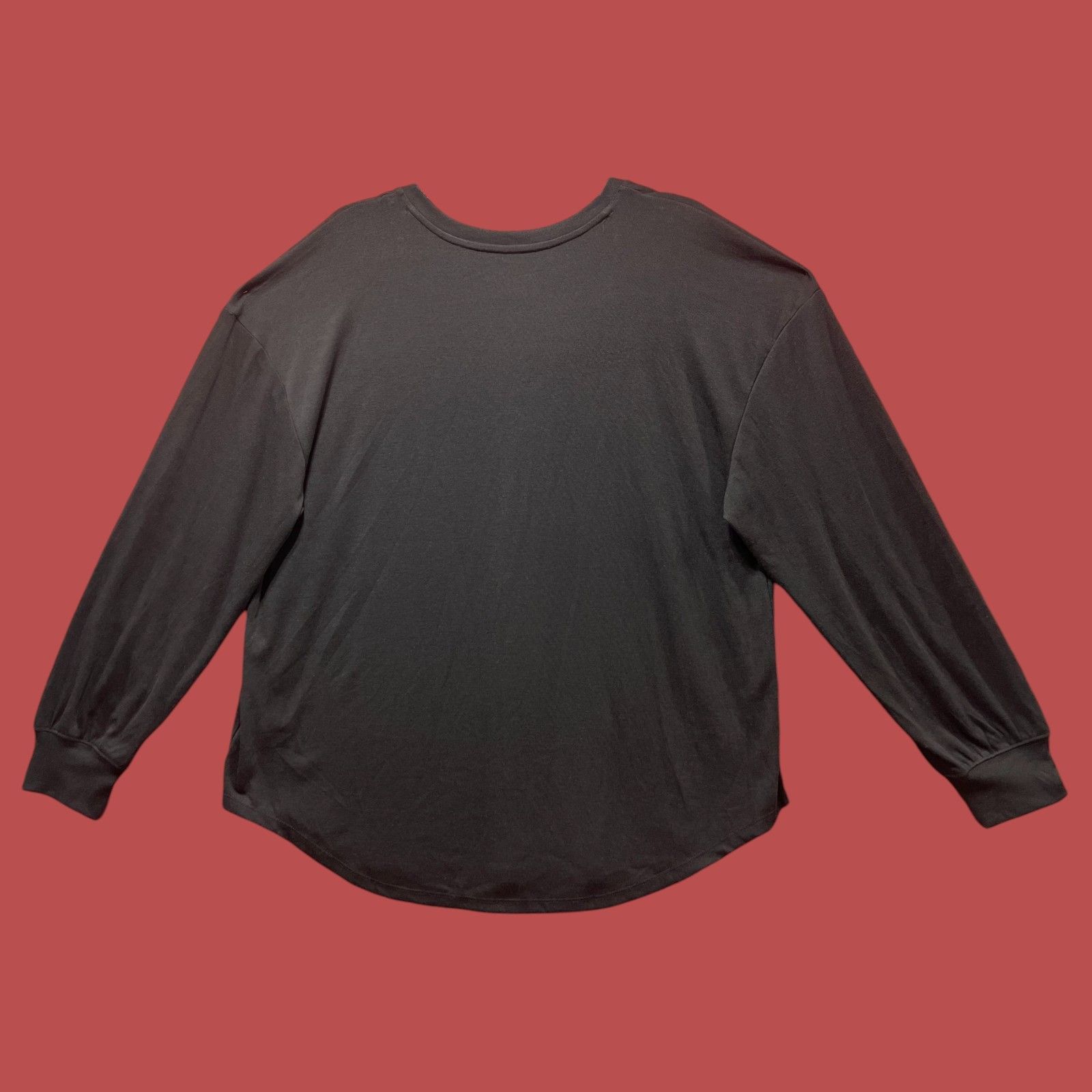 Other Ava & Viv - Women's V-neck Long Sleeve T-Shirt - Black - XXL Size XXL / US 16-18 / IT 52-54 - 3 Thumbnail