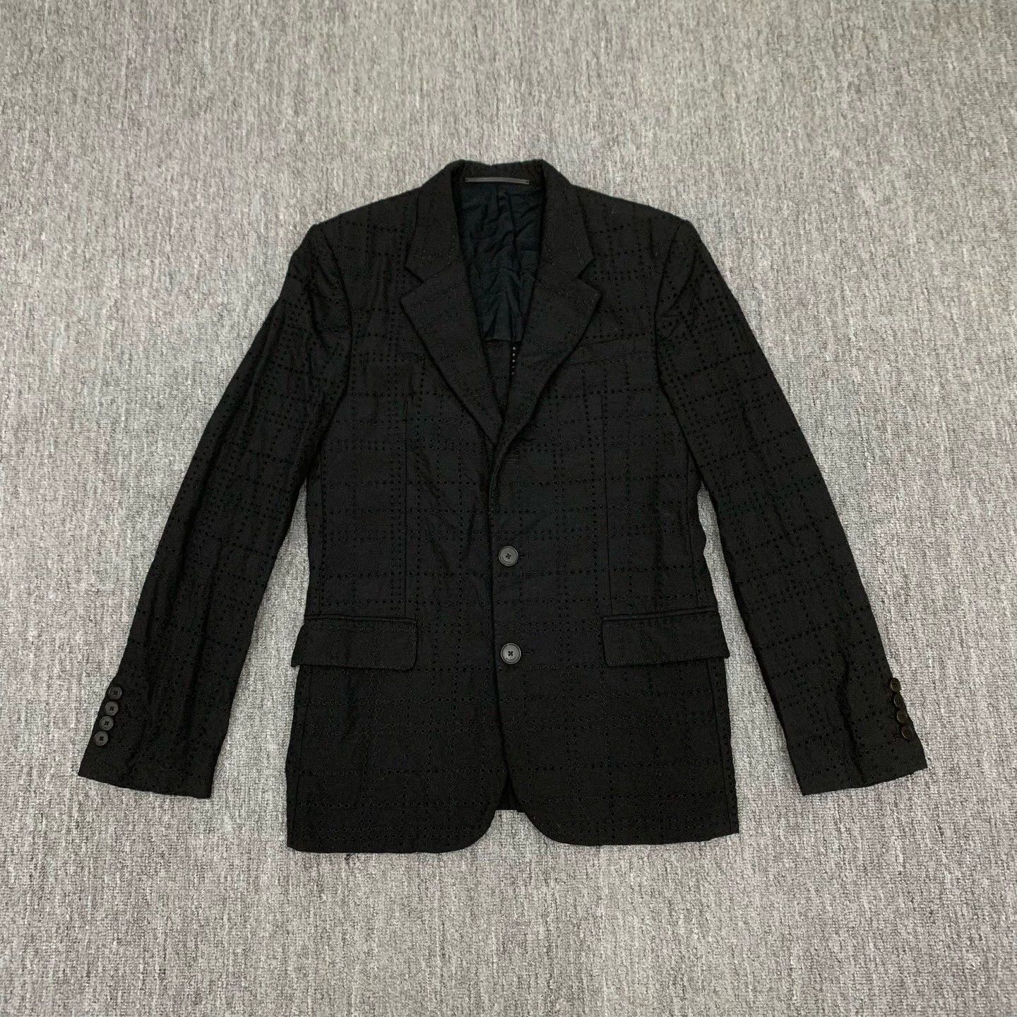 Givenchy givenchy black hollowed wool blazer coat Size US L / EU 52-54 / 3 - 1 Thumbnail