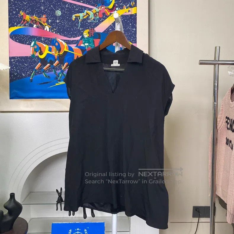 Hermes Hermes Black mulberry silk short-sleeved shirt Size XS / US 0-2 / IT 36-38 - 1 Thumbnail