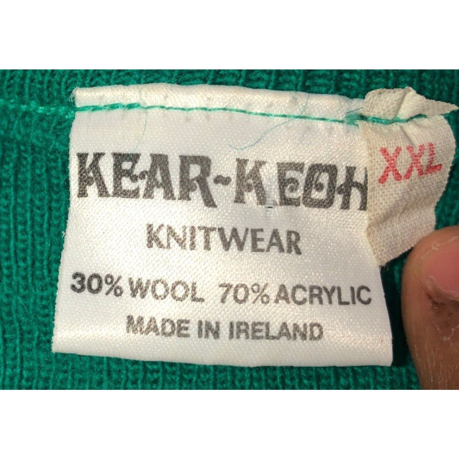 Vintage Kear Keoh Knitwear Mens Green Wool Acrylic V-Neck Sweater XXL Size Ireland Size US XXL / EU 58 / 5 - 5 Thumbnail