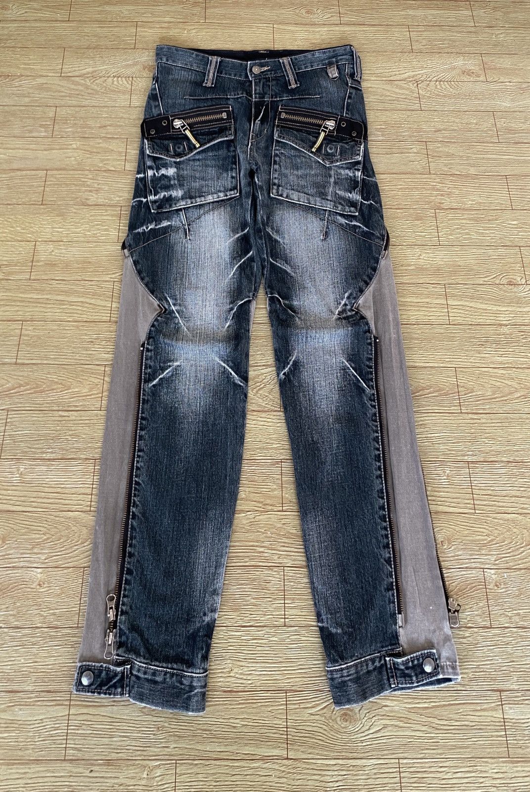PPFM Very Rare Vintage Brand PPFM Tactical Bondage Jeans 1990s Size US 30 / EU 46 - 1 Thumbnail
