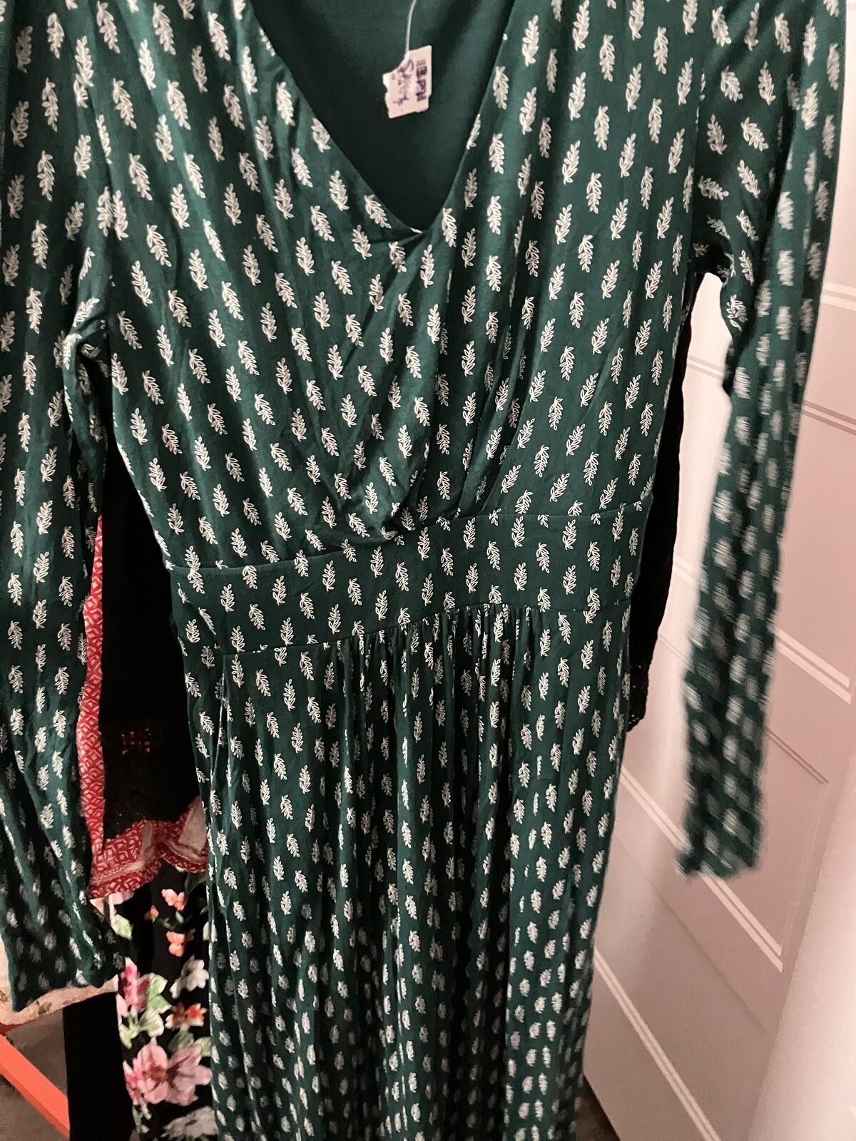Boden NWT Boden Green Patterned Long Sleeve Midi Dress Size M / US 6-8 / IT 42-44 - 5 Thumbnail