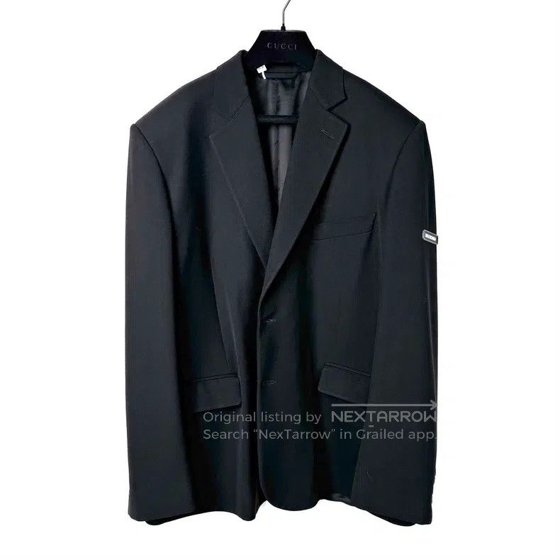 Balenciaga Balenciaga Classic Black Wool Sleeve Patch Suit Size US S / EU 44-46 / 1 - 1 Thumbnail