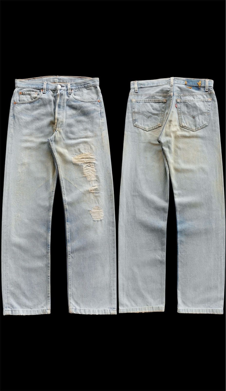 Levi's 90s Vintage Levis 501 Distressed Jeans Size US 30 / EU 46 - 1 Thumbnail