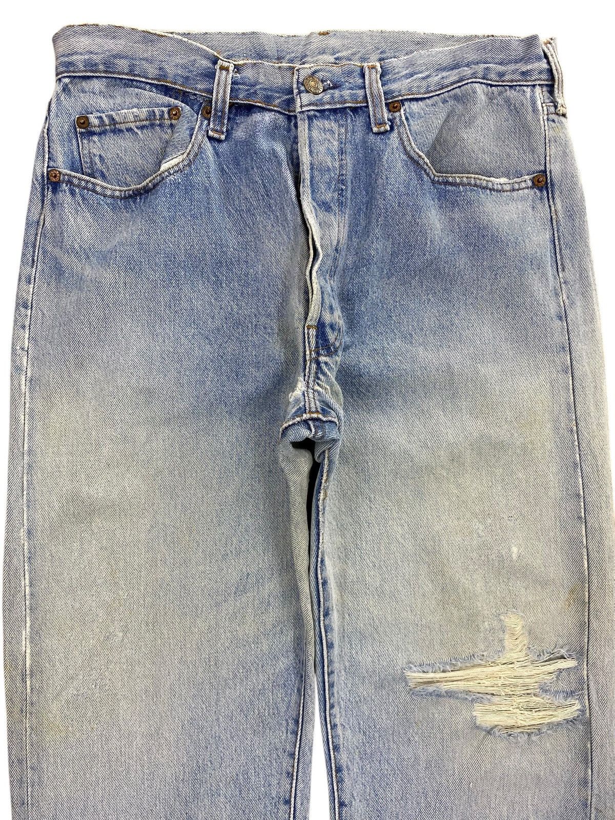 Levi's Levi’s Faded Wash Ripped Style Straight Leg Jeans Size US 31 - 2 Thumbnail