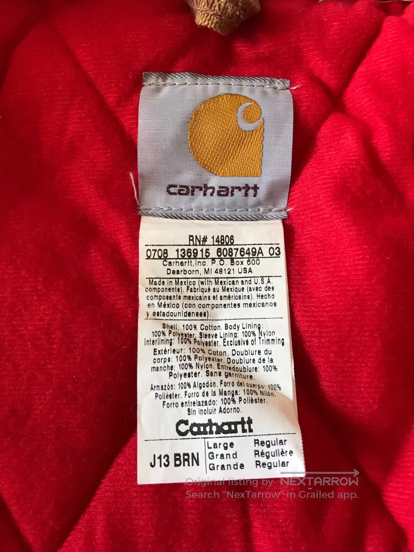 Carhartt Carhartt J13 Brown Canvas Jacket. Size US L / EU 52-54 / 3 - 9 Thumbnail