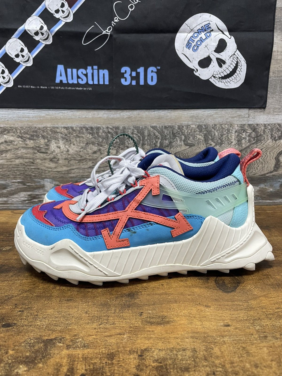Off-White Off-White ODSY-1000 Blue Multi Color Sneakers Size 41/US8 Size US 8 / EU 41 - 4 Thumbnail