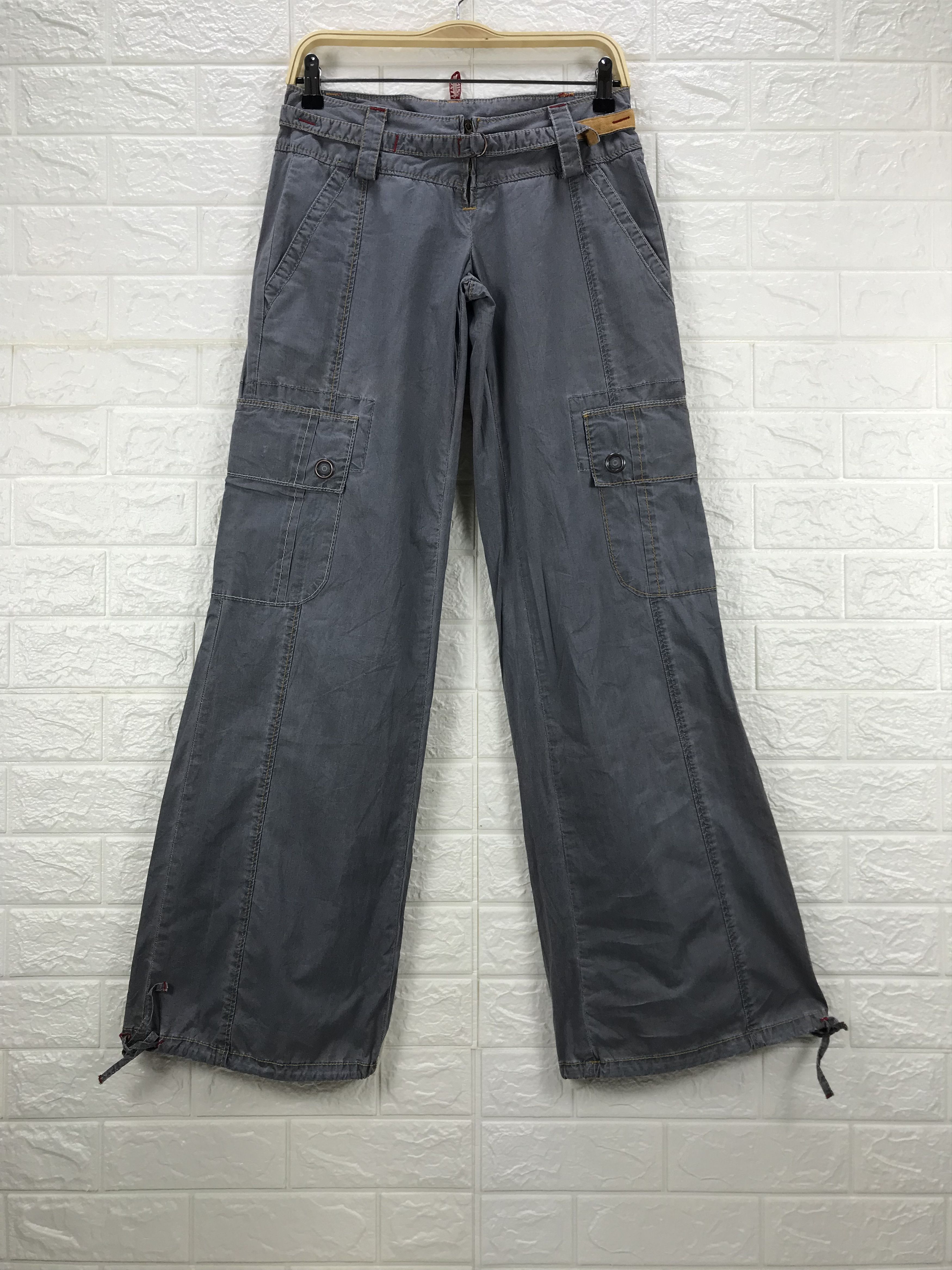 image of Italian Designers x Miss Sixty Flare Multi Pocket Cargo Pants in Grey, Women's (Size 24)